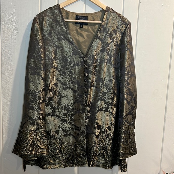 Carmen Marc Valvo Jackets & Blazers - Carmen Marc Valvo Women Formal Top Jacket w gold design